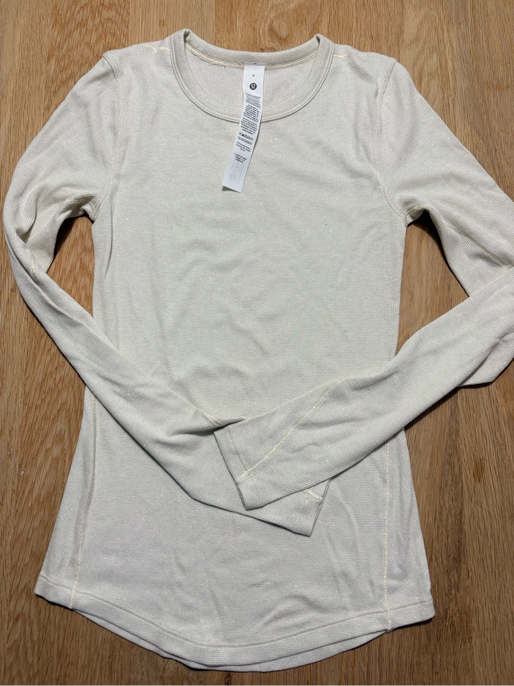 lululemon athletica Long Sleeve Crewneck Top in Off-White
